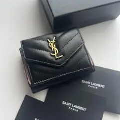 275 美品 SAINTLAURENT イヴサンローラン 3つ折り財布