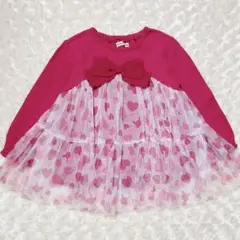 ♡coeur a coeur100cm♡長袖トレーナー　ピンク　チュール　ハート