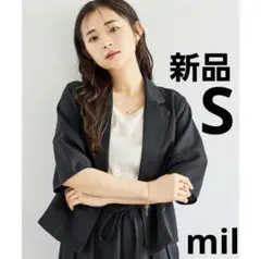 【新品】mil ミル リネンライク ランタンスリーブ クロップドジャケット