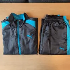 PUMA ジャージ 上下セット ブラック×ブルー　(160cm)
