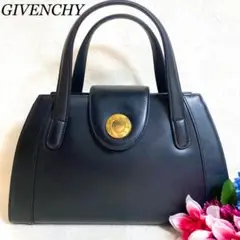 美品✨ジバンシー ハンドバッグ フォーマル サークルロゴ レザー ブラック