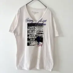 ジュンメン　JUNMEN　Vネック　Tシャツ　Mサイズ　フォトＴ