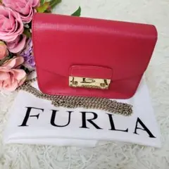 フルラ FURLA メトロポリス チェーン ショルダーバッグ レッド