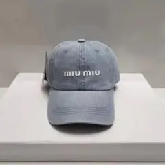 miumiu デニムキャップ ライトブルー