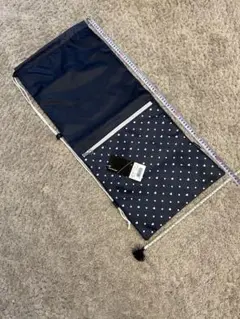 ネイビー ドット柄 ラケットバッグ