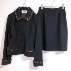 【MERVEILEILLEUSE】（M）スカートセットアップ/花柄刺繍/きれいめ