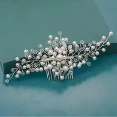 コーム パール シルバー ヘアアクセサリー ヘッドドレス ウエディング 成人式