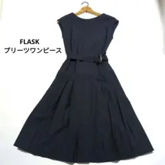 FLASK　プリーツワンピース　ノースリーブ　ビジネス　フォーマル