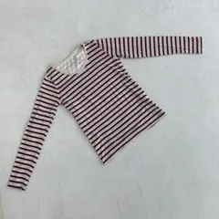 ⭐リベットアンドサージ⭐ ボーダー 長袖Tシャツ ワイン M シンプル