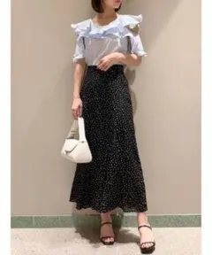 SNIDEL スナイデル　ドットプリントマーメイドスカート