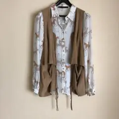 美品 ヴィンテージ風 レザーベスト