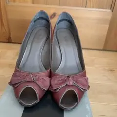 ステファニエ パンプス ウェッジソール ワイン 37