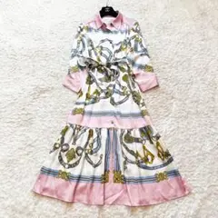 極美品✨2024年✨グレースコンチネンタル スカーフプリントシャツドレス