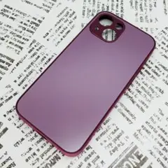 iPhone 13mini ガラス背面シリコンケース (21)パープル