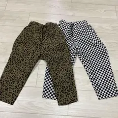 レオパード柄＆チェック柄ボトムスセット