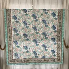 インド綿　ハンドブロックプリント　マルチカバー　大判　145cm x 215cm