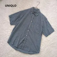 90'sOLD UNIQLO　半袖シャツ　Sサイズ チェック柄　紺タグ