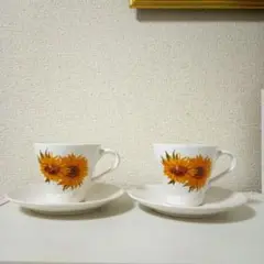 VAN GOGHヴァンゴッホ　カップ&ソーサー　ペア　2個セット　ひまわり