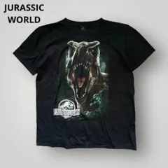 00s ジュラシックパーク プリントTシャツ 恐竜 黒 L ワールド 美品