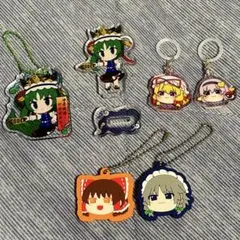 東方Project　上海アリス幻樂団　霊夢　咲夜　アクキー　ラバキー　6点セット