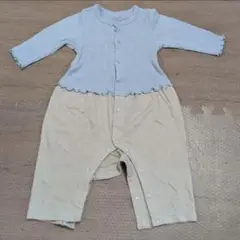 GUbaby ベビー ロンパース 70cm　カバーオール 長袖 水色 ベージュ