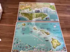 【8月中在庫セール開催！】ハワイ地図(２枚組)