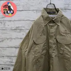 【2138】90S 厳選古着 ビンテージ 長袖 フィッシングシャツ 刺繍ロゴ