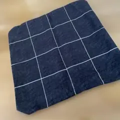 ネイビー チェック柄 クッションカバー
