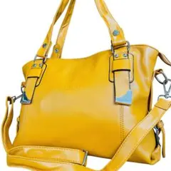 【良品】LABINI ラビーニ　2way トートバック　ショルダー　イエロー