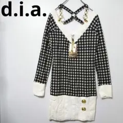 【フォロー割】新品 d.i.a. 千鳥柄ニットワンピース