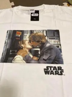 L スターウォーズ ハンソロ レイア姫 半袖　tシャツ　ホワイト　STAR