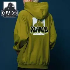 XLARGE エクストララージ オリーブ フード付きパーカー
