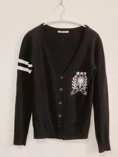 【Miel Chrishunant】ライン入り黒カーディガン