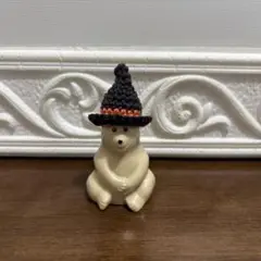ミニ⭐︎しろくま貯金箱⭐︎ハロウィン⭐︎とんがり魔女帽子⭐︎オレンジ