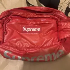 Supreme ボディバッグ レッド　シルバー