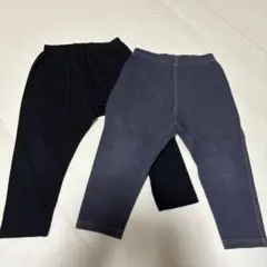ユニクロ　90サイズ 黒・ダークブルー ボトムス　①