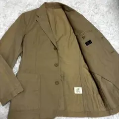 極美品/XL相当 LACOSTE テーラードジャケット　ベージュ　アンコン　綿