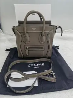 CELINE グレー トートバッグ ショルダー付き