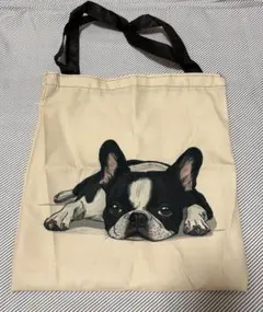 フレンチブルドッグ エコバッグ ベージュ
