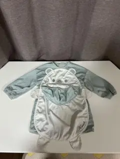 aboo 長袖　白くま　エプロン