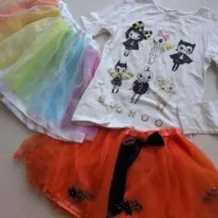 【H&M】ハロウィン長袖Tシャツ&チュールスカート2点　3点セット　120