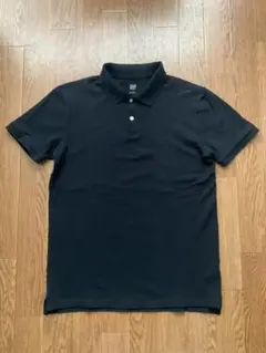 GAP ギャップ ポロシャツ S ブラック 鹿の子 白蝶貝ボタン