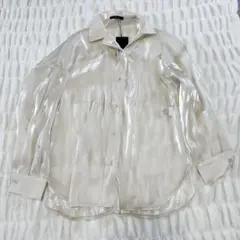 セール中✨【未使用新品】EMODA 光沢シースルーシャツフリーサイズホワイト