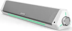 PC用 サウンドバー スピーカー ホワイト 高音質 コンパクト USB接続