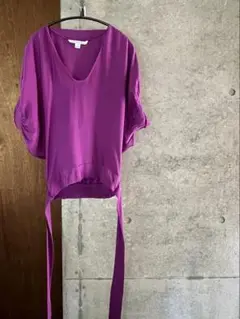 DVF シルク　パープル　パーティー　ドルマン　石田ゆり子　むらさき