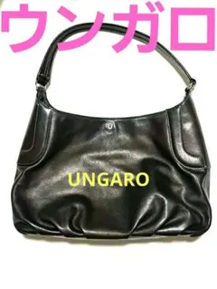 ⭐美品⭐　Ungaro ウンガロ　ブラックレザーハンドバッグ