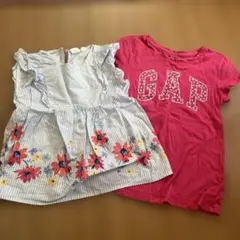 GAP ロゴTシャツと花柄トップスセット
