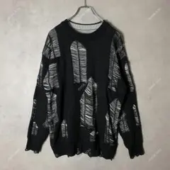 オーバーサイズダメージニット 黒2　XU u:ume zara セーター y2k