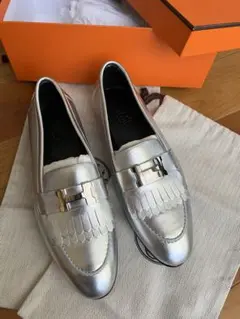 エルメスモカシンロイヤルローファー シルバー金具 37.5未使用