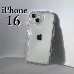 iPhone16 ケース 流行 うねうね クリア 推し活 スマホ 携帯 なみなみ